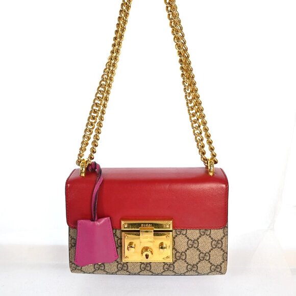 Authentic Gucci Padlock Red Logo Crossbody Bag bsj638-111325 - Picture 2 of 14